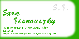sara visnovszky business card