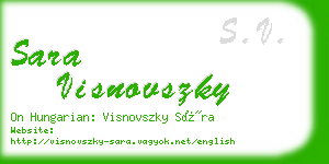 sara visnovszky business card